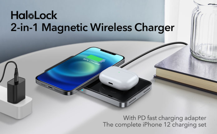HaloLock™ 2 in 1 Magnetic Wireless Charger for_yyth